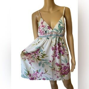 Oscar De La Renta Vintage Y2K Luxury Tropical Hawaiian Coastal Floral Slip Dress